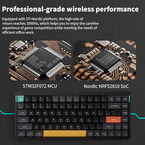 nuphy Air75 V2 Portable 75% Mechanical Keyboard,Wireless Keyboard,Supports Bluetooth/2.4G/USB-C RGB Bluetooth Keyboards,Compatible with Windows/Mac OS/Linux Systems-Gateron Cowberry Switch
