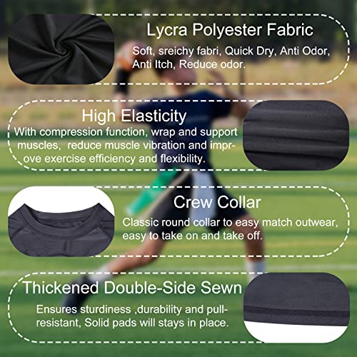 TUOYR Youth Padded Compression Shirt Football Chest Heart Guard Protection for Kids Baseball Shoulder Sternum Protector Boys Kids Breathable Undershirt for Basketball Lacrosse Rugby