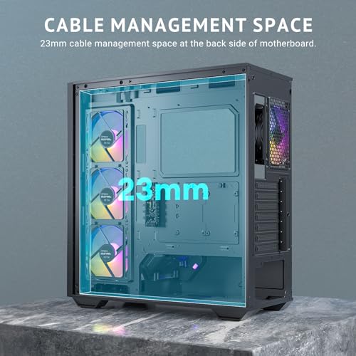Antec C3 ARGB, 3 x 120mm & 1 x 120mm ARGB PWM Fans Included, Up to 8 Fans Simultaneously, Type-C,Seamless Tempered Glass Front & Side Panels, 360mm Radiator Support, Mid-Tower ATX PC Case