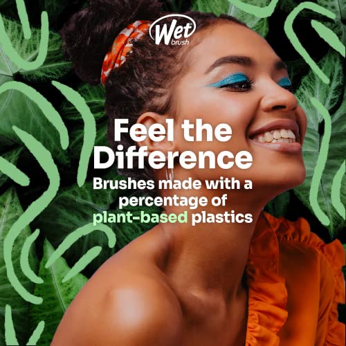 Wet Brush Go Green Curl Detangler Hair Brush- Pale Pink -Ultra-Soft IntelliFlex Detangling Bristles Glide Through Tangles with Ease - Great For Curly Hair-No Split Ends & Pain-Free for Wet or Dry Hair