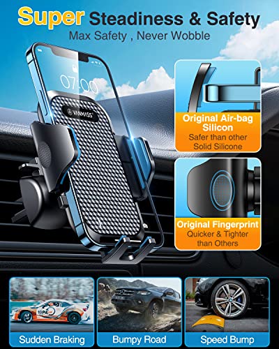 VANMASS Car Phone Holder 2024 Military-Grade Phone Holder for Your Car Windshield Dashboardใ 65 Lbs Strongest SuctionใใPatent & Safety Certsใ Universal Cell Phone Car Mount for iPhone Samsung Android