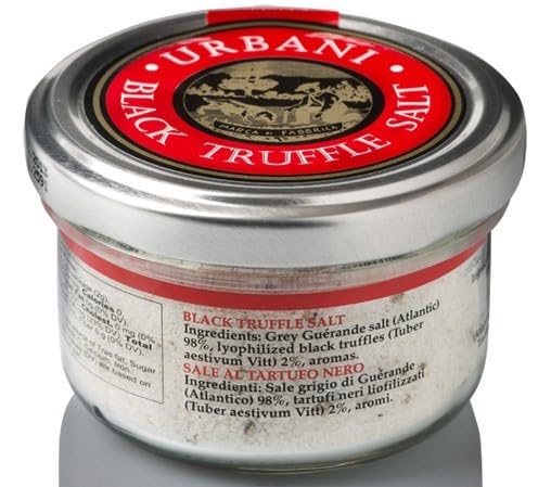 Urbani Truffles Black Truffle Salt 3.5 Oz - Truffle Seasoning Made with Guérande Sea Salt and Infused with Real Truffles, Gourmet Seasoning for Cooking, Grilling, Finishing, and Snacks, All-Natural