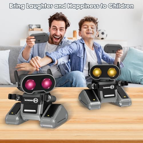 OYMMENEY Robot Toys, Rechargeable Remote Control Robot Toys, Kids RC Robots with LED Eyes, Flexible Head & Arms, Dance Moves and Music, Toys for 3 4 5 6 7 8 Year Old Boys Girls Birthday Gift