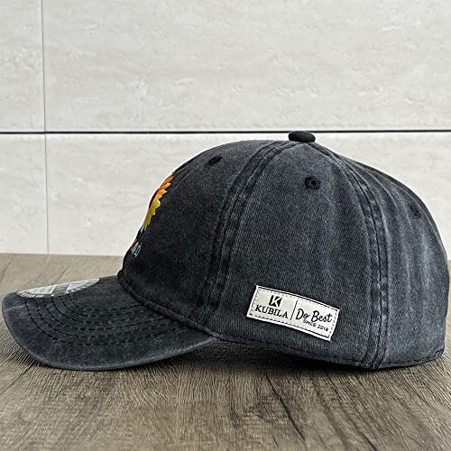 KUBILA Dog Dad Hats for Men Mom,Dog Dad Baseball Cap for Papa Grandpa,Washed Black