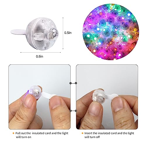 Aogist 100pcs Balloon Lights,Long Standby Time Waterproof Twinkle Mini Light,Battery Powered,Round LED Ball Lamp for Balloon Paper Lantern Party Wedding Christmas Halloween Decorative,Warm White-Flash