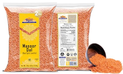 Rani Masoor Dal (Indian Red Lentils) Split Gram, 32oz (2lbs) 908g ~ All Natural | Gluten Friendly | NON-GMO | Kosher | Vegan | Indian Origin