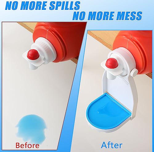 HINSOCHA Laundry Detergent Cup Holder & Drip Tray (Pack of 2), Detergent Drip Catcher with Fixed Screw & Removable Silicone Mat, Blue