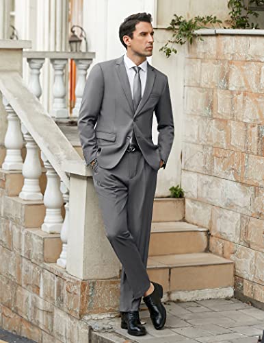 COOFANDY Men's 2 Piece Suits Slim Fit 2 Button Dress Suits Tuxedo Jacket Blazer Suit for Wedding Dinner Prom Red