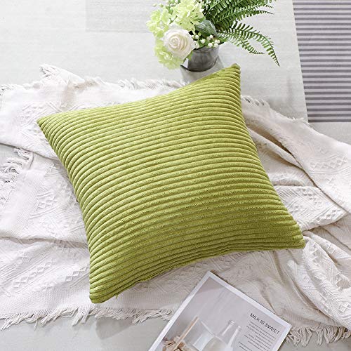 Artscope Cozy Striped Corduroy Pillow Covers Super Soft Decorative Oblong Throw Pillow Covers Case Cushion Covers for Sofa Couch Bedroom Car Decor 12 x 20 Inches, Navy Blue