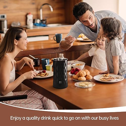 BEICHEN Milk Frother and Steamer, 4-in-1 Milk Foamer Frother for Coffee Automatic Hot and Cold Foam Stainless Steel Maker with 2 Whisks for Latte Cappuccinos, Macchiato, Hot Chocolate Milk (White)