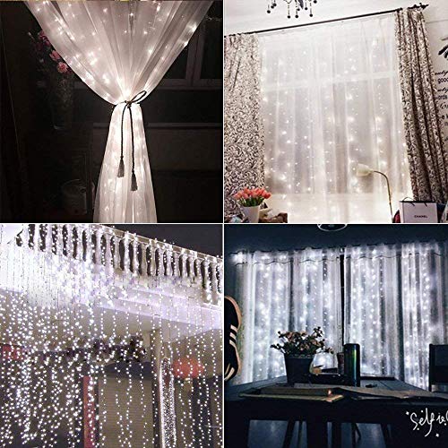 Geanmoki 306 LED Window Curtain String Light Wedding Party Home Garden Bedroom Outdoor Indoor Wall Decorations