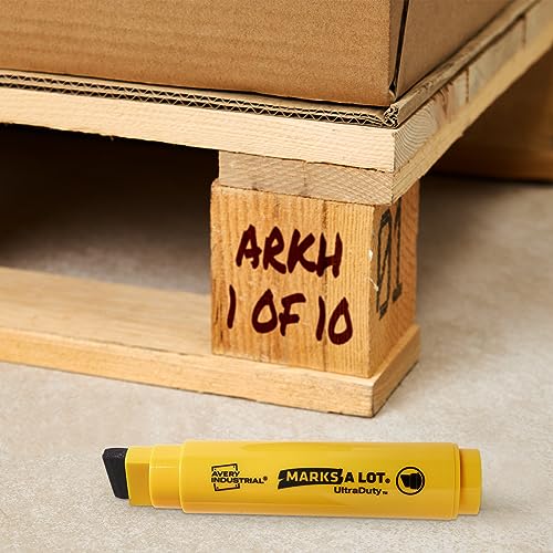 Avery Marks A Lot UltraDuty Permanent Markers, XL Wide 18mm Chisel Tip, Water Resistant, 1 Black Industrial Marker (29865)