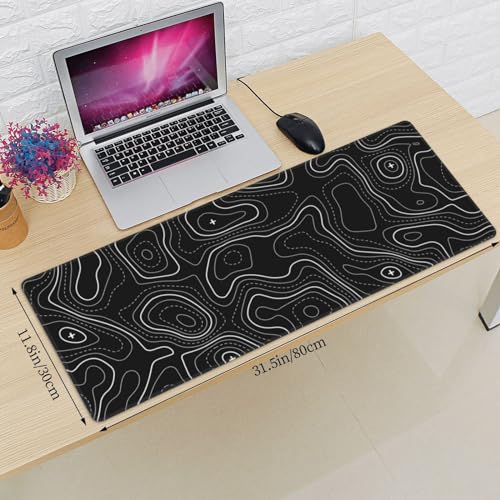Halloween Scary Bloody Handprint Mouse Pad XL Extended Desk Mat, Non Slip Rubber Base Stitched Edge Gaming Pc Desktop Large Mice Pad,31.5 x 11.8 Inch