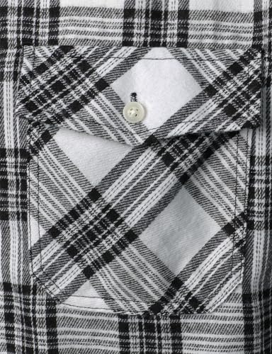 ZEROYAA Men's Casual Regular Fit Button Up Flannel Checked Plaid Shirts with Pockets ZLCL41 Rust Red Medium