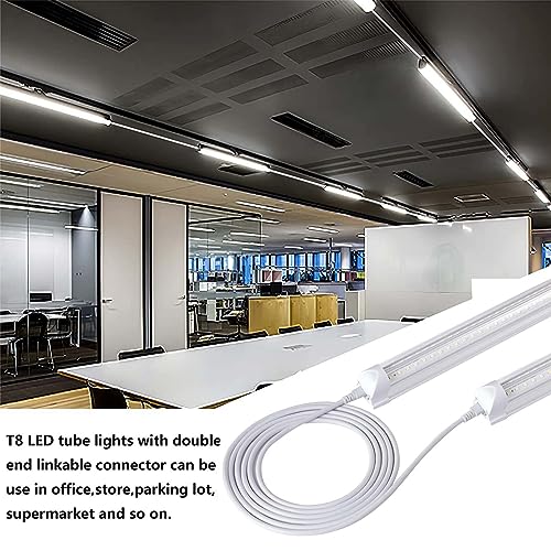 GOCuces T5 T8 Extension Cords,10ft Lamp Connecting Wires,3-Prong Power Cables,Female to Female End Connectors for LED Tube,Under Cabinet,Shop Lights,Pack of 10