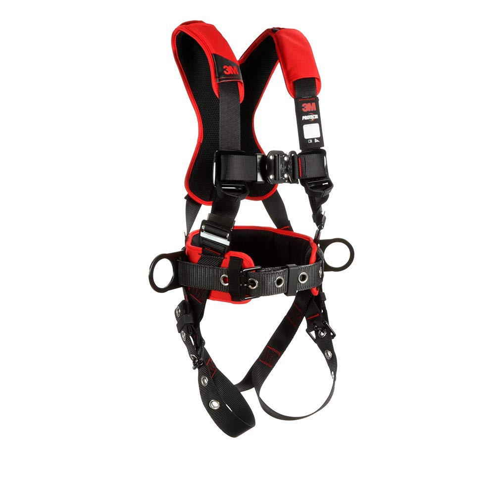 3M Protecta Comfort Construction Style Positioning Harness 1161219, Black, 2X-Large, 1 Ea/Case