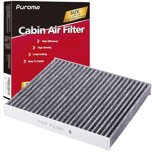 Puroma 1 Pack Cabin Air Filter with Activated Carbon, Replacement for CP157, CF12157, Select Lexus, Mazda, Subaru and Toyota Avalon, Camry, Corolla, Highlander, Prius, RAV4, Sienna, Venza