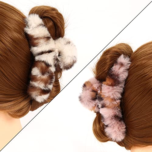 SEVEN LUCKY LIGHT Bow Claw Clip 4 Pcs Hair Bows for Women Satin Silk Fabric Large Claw Clips for Thick Hair