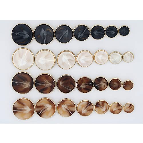 5 PCS Fashion Metal Pattern Round Button Arrow Pattern Button for Clothes Sewing Crafts Decoration (Black, 15mm)