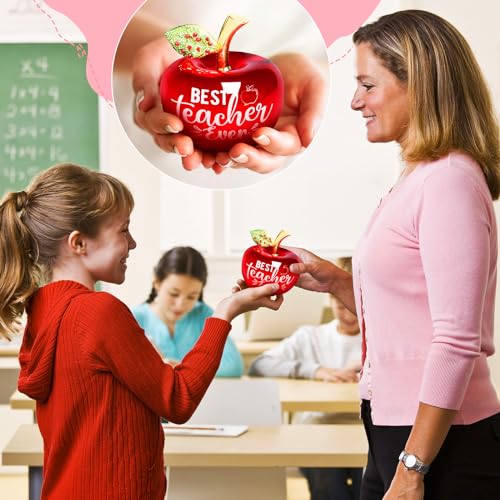 Yookeer Teacher Appreciation Gift for Women Thank You Teacher Retirement Graduation Gifts First Day of School Thank You Paperweight Acrylic Keepsake for Office Classroom(Thanks,4 Inch)