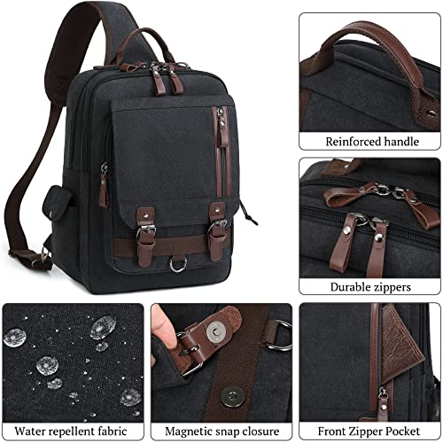 mygreen Retro Messenger Bag Canvas Shoulder Backpack Travel Rucksack Sling Bag Purple