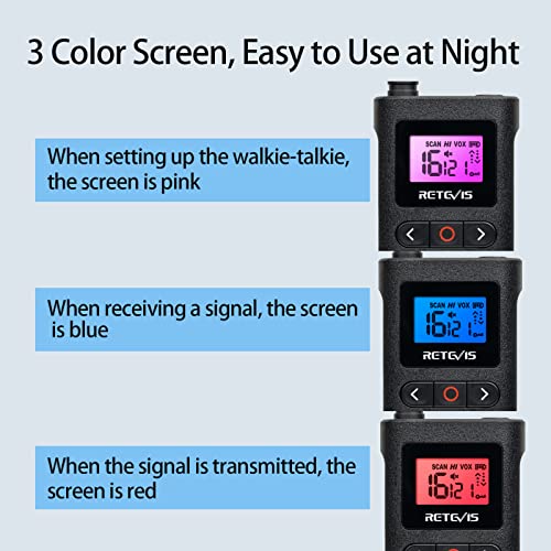 Retevis RB28B Small Walkie Talkies for Adults,Two Way Radio with Earpiece,VOX Handsfree,1500mAh Long Battery, Handheld 2 Way Radio Rechargeable for School Retail Restaurant Hotel (6 Pack)