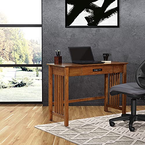 Office Star Products OSP Home Furnishings Sierra Mission Desk and Sofa Table Bundle, Ash Brown