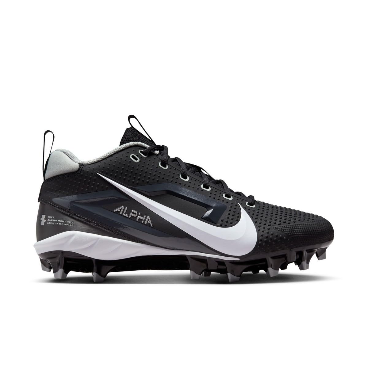 Nike Alpha Menace 4 Varsity Molded Football Cleats SZ 9.5 Black | White