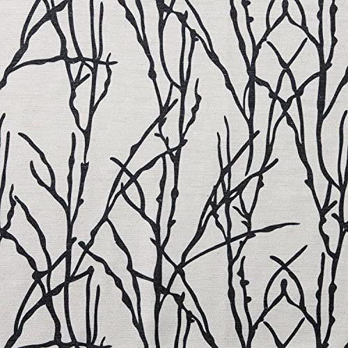 Exclusive Home Branches Linen Blend Grommet Top Curtain Panel Pair, 54"x84", Black