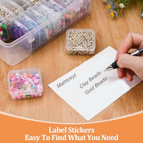 Mathtoxyz Bead Organizer Box, 31Pcs Small Bead Organizers and Storage Plastic Cases Mini Clear Bead Storage Containers Boxes with Hinged Lid and Rectangle for Bracelet Making DIY Jewelry Craft Nail