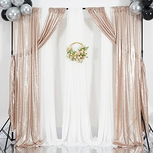 Poise3EHome Turquoise Sequin Backdrop Curtains, 4 Panels Sequin Backdrop, 2FTx8FT Sequin Curtains for Party Wedding Sequence Backdrop