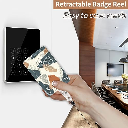 Oppsviust Badge Holder and Heavy Duty Retractable Reel Clip, ID Badge Holders with Retractable Clip, ID Badge Holder with Breakaway Lanyard for Nurse Teacher Student Office Christmas Gifts, Flag