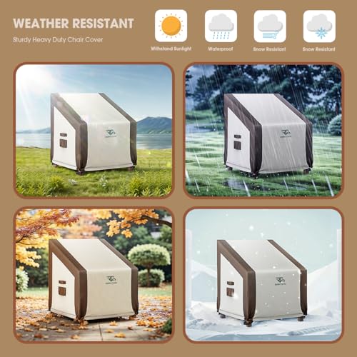Outdoor Chair Cover, Patio Furniture Chair Cover Waterproof, Heavy Duty Patio Chair Cover fit for Deep Seat Chair, Outdoor Chair【Small, 2 Pack, 29W x 30D x 36H】