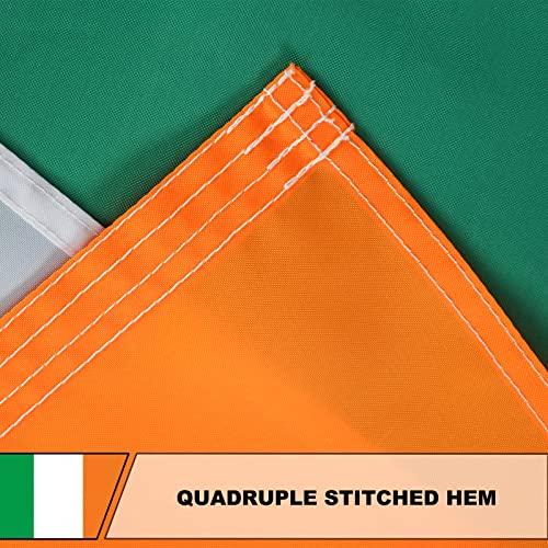 AZCOVER Irish Flag, 12x18 inch Ireland Shamrock Flag Made in USA, Irish Flags 12x18 Outdoor Heavy Duty with 2 Brass Grommets, Irish National Flags Small