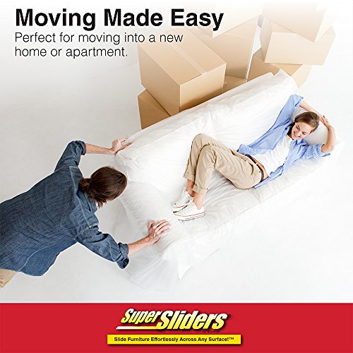 SoftTouch 2 1/2'' Square Reusable Carpet Bottom Furniture Caster Cups to Protect Hardwood & Super Sliders 3 1/2'' x 6'' Oval Reusable Furniture Sliders for Hard Surfaces