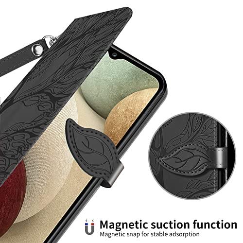 Varohix Wallet Case for Samsung Galaxy A13 5G 2021 with Card Holder/Slot,Leather Flip Folio Stand Shell Magnetic Closure Wrist Strap Kickstand Phone Case(Galaxy A13 5G 6.5 inch) Black
