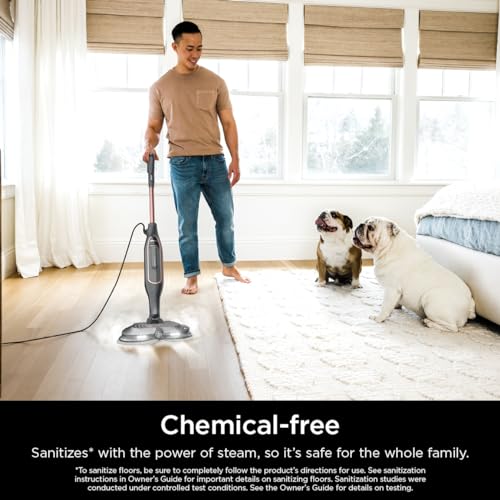Shark S7201 Steam & Scrub with Steam Blaster Technology All-in-One Hard Floor Steam Mop with 3 Steam Modes & LED Headlights, Black