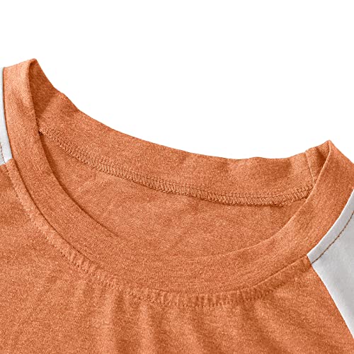 Halloween Shirts Women Hocus Pocus Shirt Funny Pumpkin Heart Graphic Tees Boo Short Sleeve Fall Tops(Orange2,Medium)