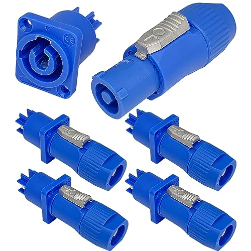 PENGLIN 5 Sets PowerCON Cable Connector, 20A 250V AC Connector 3pin Power Plug for PowerCON Industrial Control Stage Light and Speakers(Input)