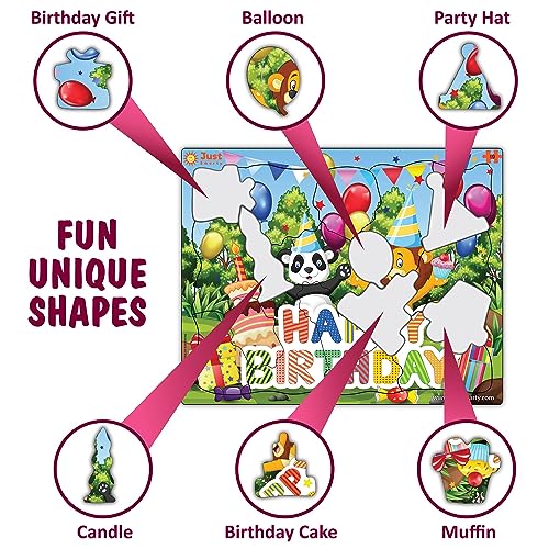 Just Smarty Happy Birthday Puzzles for Toddlers 1-3 | 19 Pieces Mini Puzzles | Birthday Puzzle for Boys and Girls | Preschool Puzzles | Kids Puzzles | 3-5 Years Toddler Birthday Gift | Shaped Puzzles