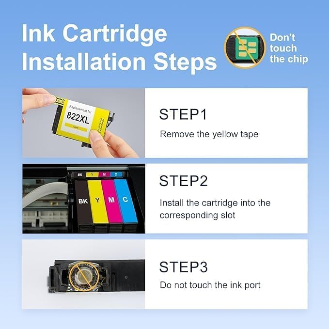 myCartridge SUPRINT Remanufactured Ink Cartridge Replacement for Epson 822XL Ink Cartridges Workforce Pro WF-4820 WF-4830 WF-3820 WF-3823 WF-4833 WF-4834 Printer 6 Pack 822