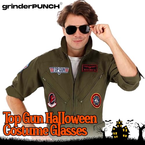 grinderPUNCH - Big XL Wide Frame Extra Large Aviator Sunglasses Oversized 148mm Black