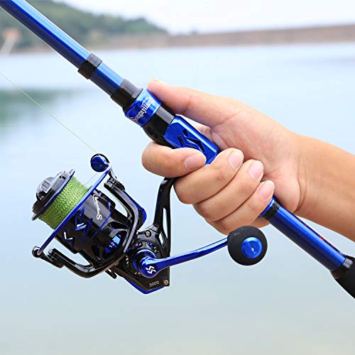 Sougayilang Spinning Fishing Rod Reel Combos,Portable Telescopic Fishing Pole,12+1 Ultra Smooth Spinning reels for Travel Saltwater Freshwater Fishing