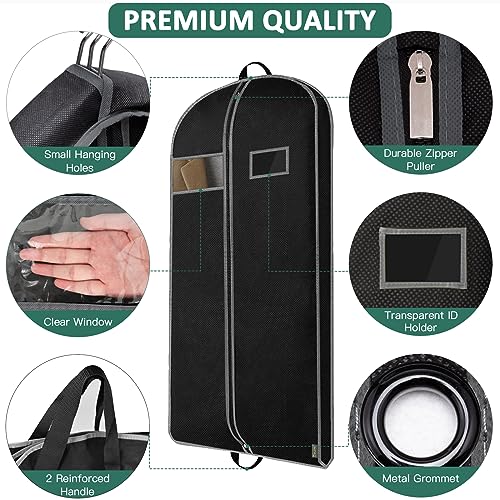 BALEINE Heavy Duty Garment Bag with Shoe Storage Travel Bag for Dresses, Suit, Coats Travel Essential (43")
