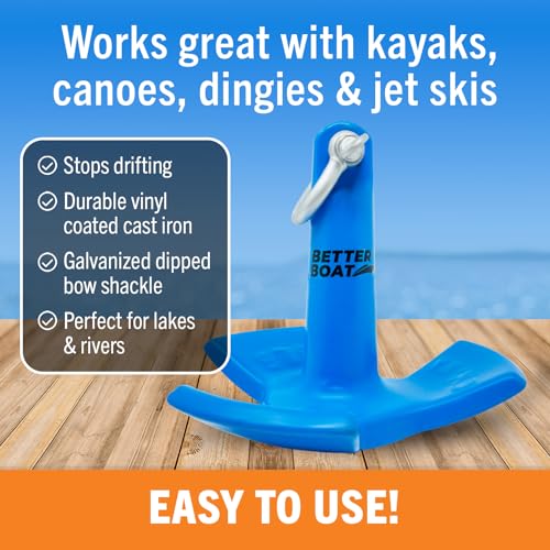 River Anchor, 8lb, Marine-Grade Coated Mushroom Anchor for Boats, Pontoons, Kayaks, Jon Boats, Row Boats, Small Boats, Available in 8, 12, 20, or 30 lbs