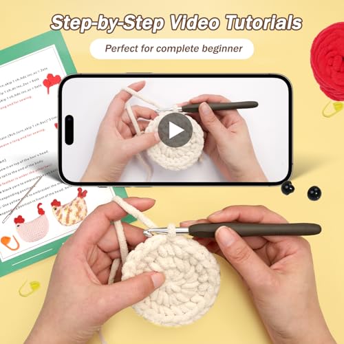 PIPAPI Crochet Kit for Beginners, 2 Pattern Carrot Ground Elf, Knitting Kit for Adult Kids with Step-by-Step Video Tutorials, Instructions and Yarns, Hook, Accessories