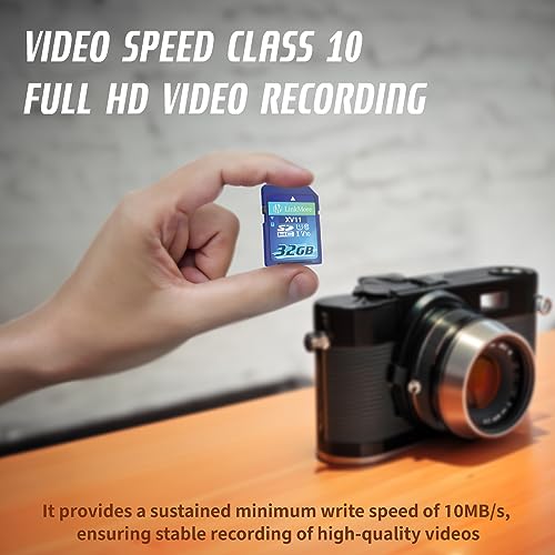 LinkMore XV11 SDHC Card 32GB Compatible with Camera, PC, UHS-I, U1, V10, Class 10, Read Speed Up to 96 MB/s, Write Speed Up to 25MB/s