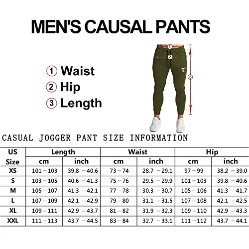 Wangdo Men's Joggers Sweatpants Gym Training Workout Pants Slim Fit with Zipper Pockets(Army Green-S)