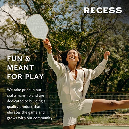Recess Pickleball Single Paddles - Fiberglass Surface, Honeycomb Core - Sweatproof Foam Comfort Grip - Canvas Cover & Silicone Grip Ring - Tournament or Casual Play - Modern Designs - USAPA Approved