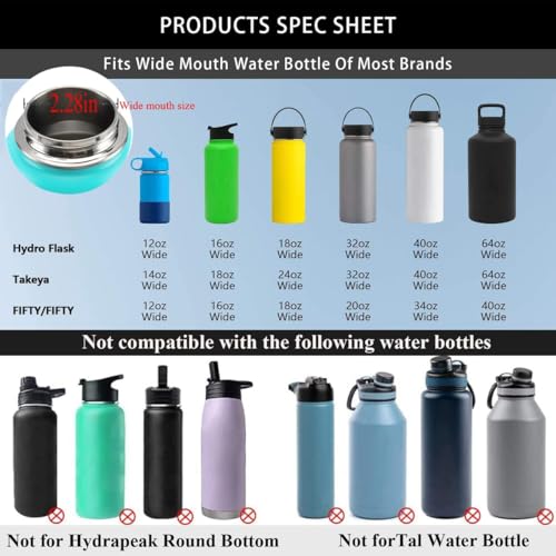 ZVJV Straw Lid for Wide Mouth Sports Water Bottle12 18 20 32 40 64oz,Replacement Lid Compatible with Hydroflask Wide Mouth,Straws Cap Top Accessories (Black-1Pcs)